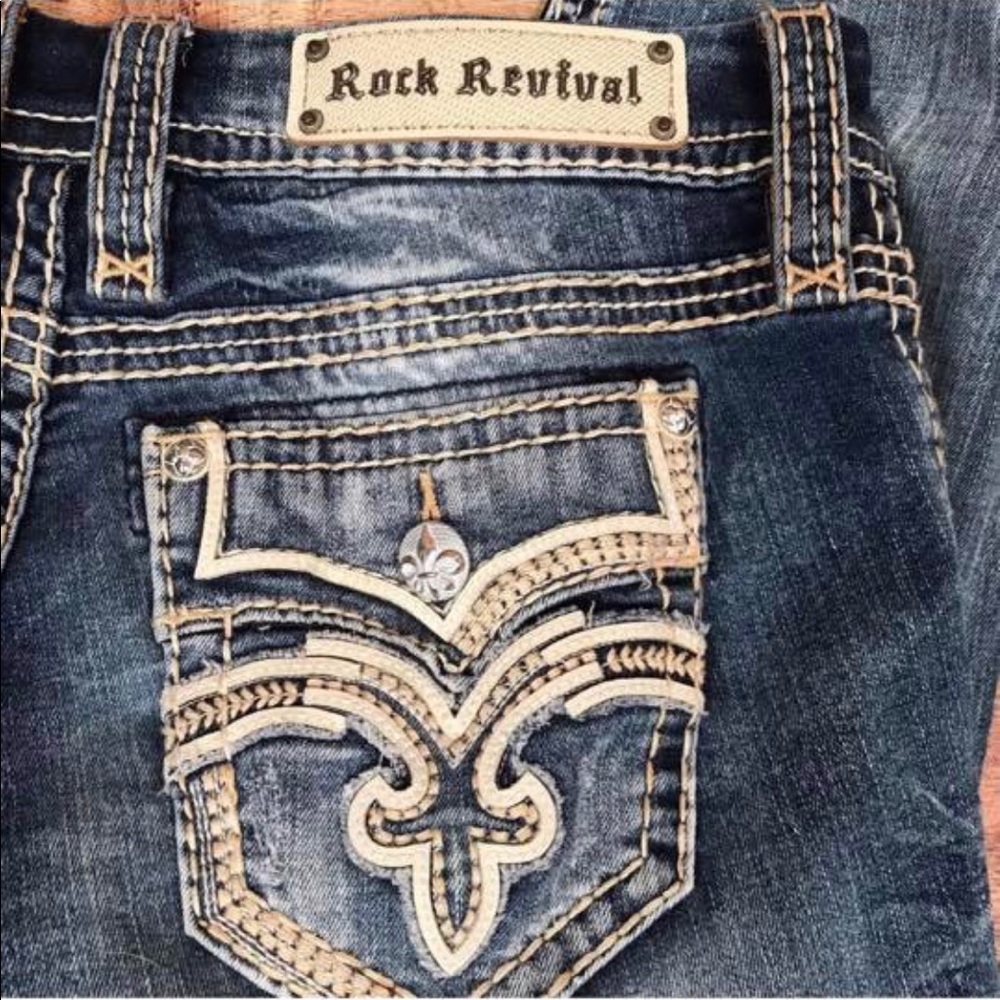 Rock revival vien light wash easy crop 28 capris - Picture 4 of 6